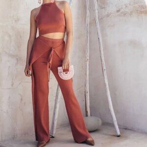 Cult Gaia - Burnt Orange Pant/Halter Set